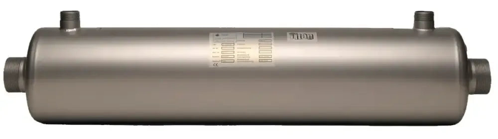 Silvrig cylindrisk vattenavhärdare Titan med minimal tryckförlust och maximal energieffektivitet
